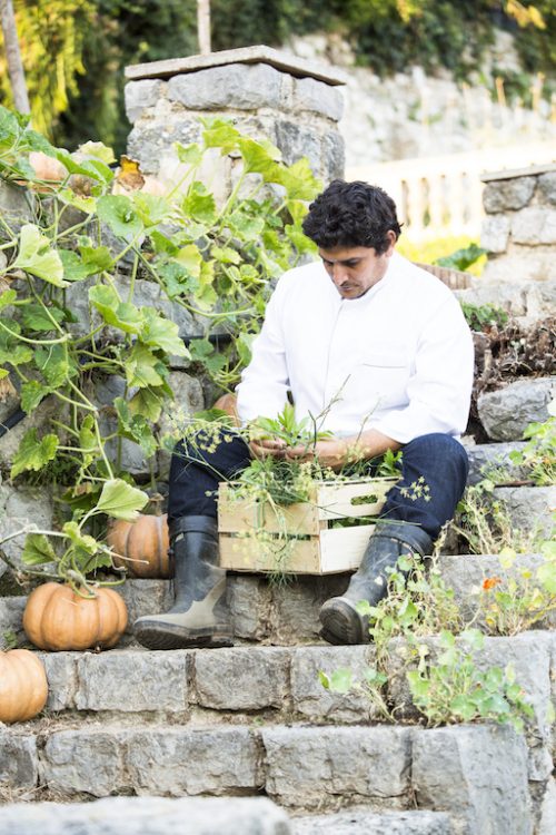 Chef Mauro Colagreco in his garden