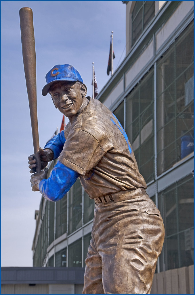 Ernie Banks Statue by Lou Cella - Wrigleyville - Chicago, IL